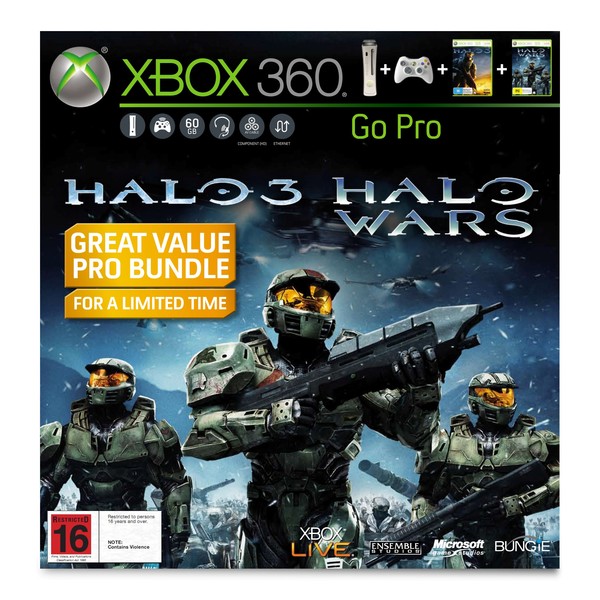 Xbox 360 Pro console bundled with Halo 3 and Halo Wars for a limited time